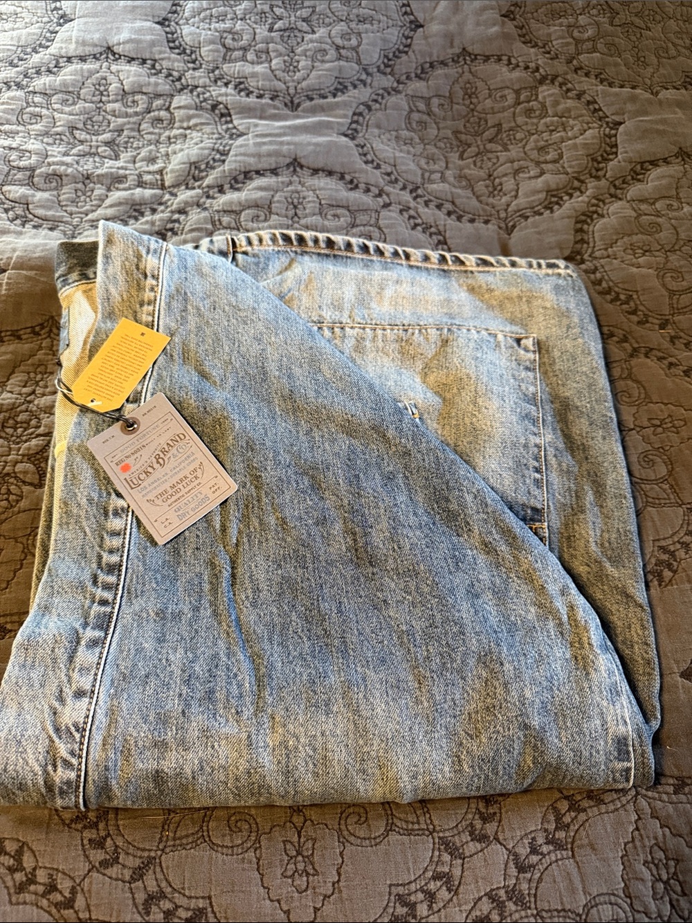 Lucky Brand Washed Blue Denim Kimono Jacket Sz L BNWT